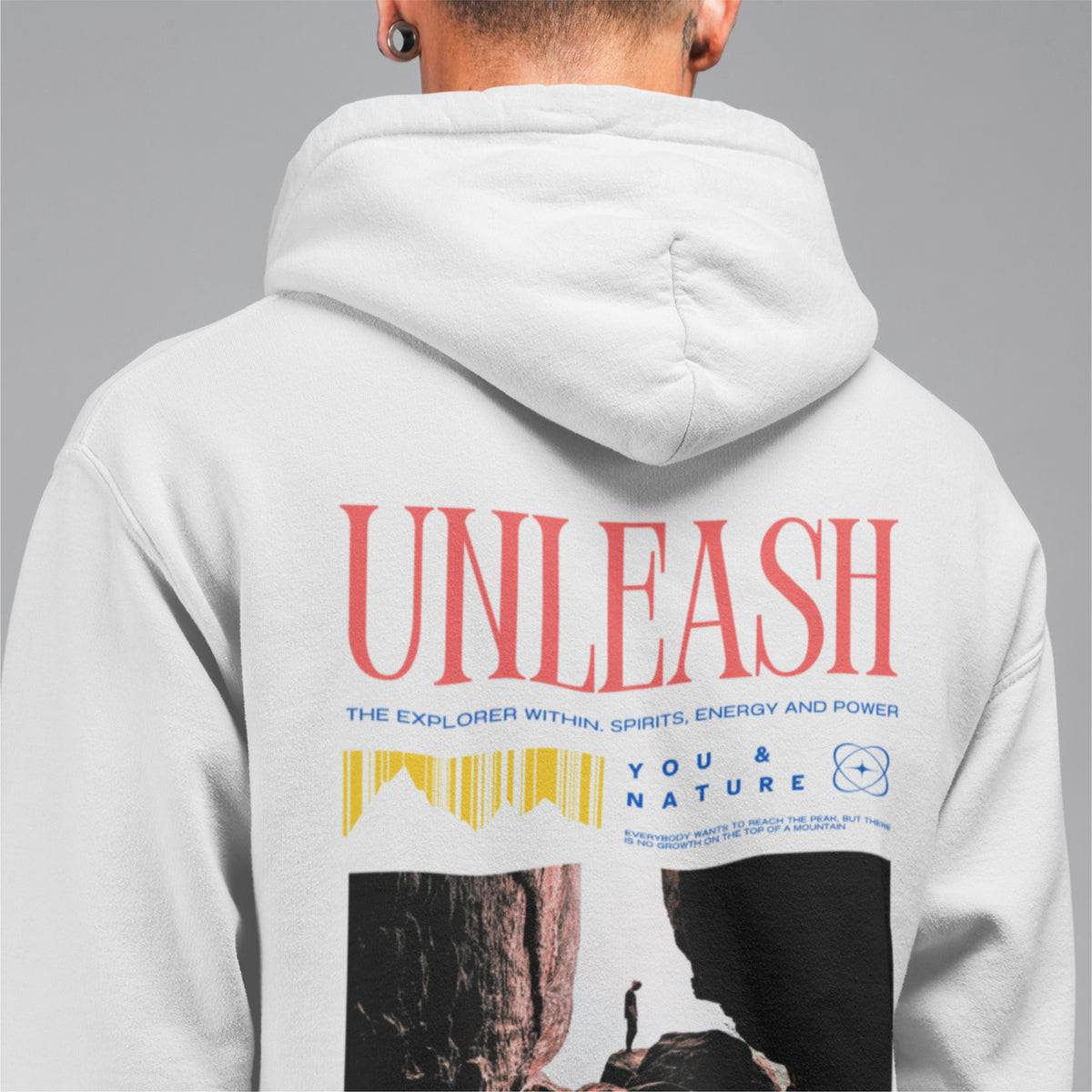 Elevate your style with the Unleash Oversized Hoodie, a must-have cropped sweatshirt in white for men’s hoodie essentials.
