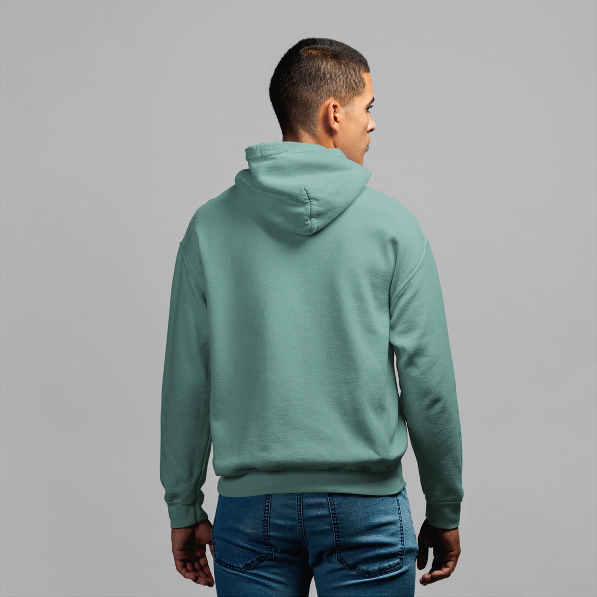 Shop oversized hoodie men in trendy Turtle Green. A stylish sweatshirt for men, ideal for couple hoodies and casual wear.