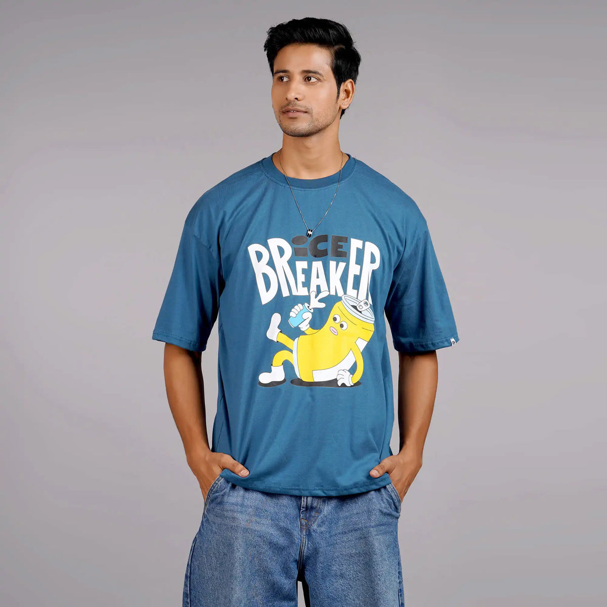 buy oversize Ice Breaker printed t shirt | 100 % Cotton | Drop Shoulder | 100 % Cotton