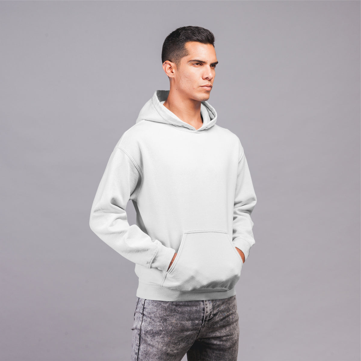 men who enjoy fashionable hoodies, the Unleash Oversized Hoodie in white is a must-have cropped sweatshirt.