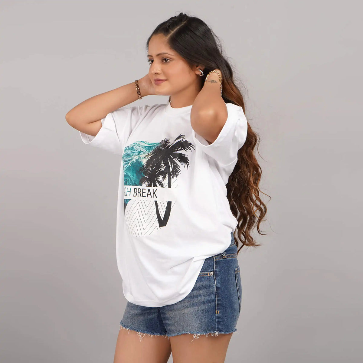 But white oversized beach shirt | printed shirts for beach |