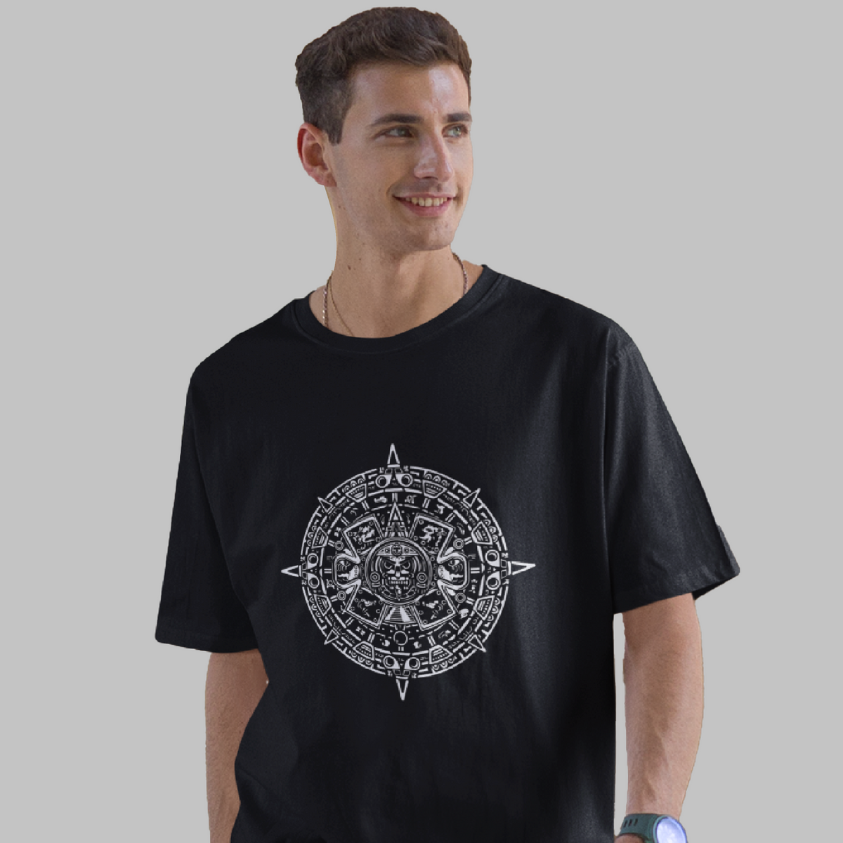 Chakra Reflective Oversized T-Shirt – Stylish Black Tee with Reflective Design – Perfect for a bold and trendy look.