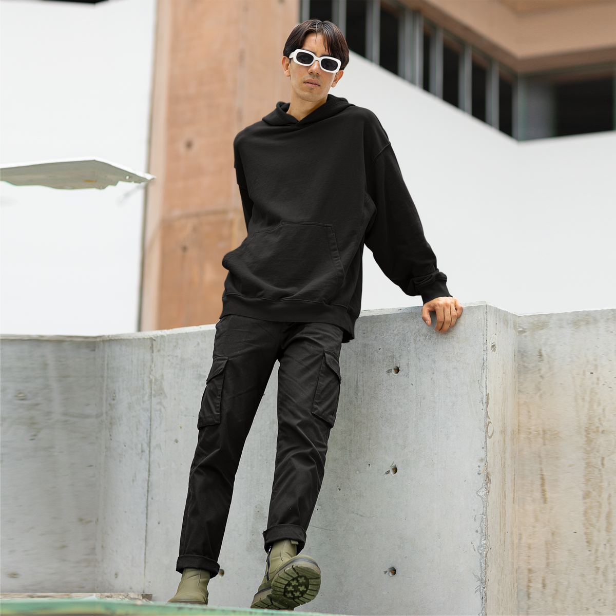 Classic Black Oversized Hoodie for Men – Stay Stylish & Comfy! Perfect plain hoodie for any occasion. Shop now for the best deal!