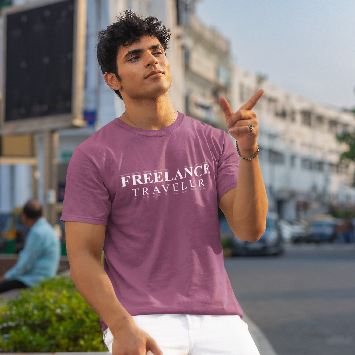 Freelance Traveler T-Shirt – Perfect Travel T-Shirt for Adventure Seekers. Stay stylish on your next trip with this wanderlust t-shirt.