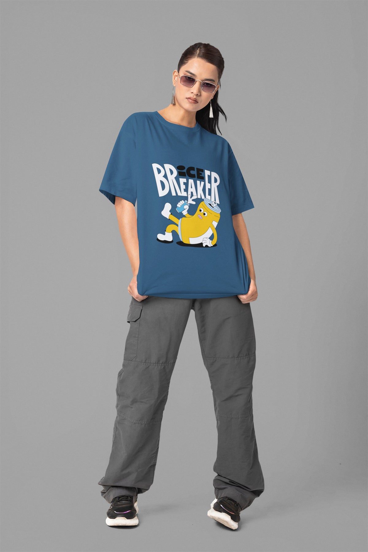 Stylish Ice Breaker Oversized T-Shirt – Perfect Beach T-Shirt for Women. Stay trendy with this beach print t-shirt, ideal for summer vibes.
