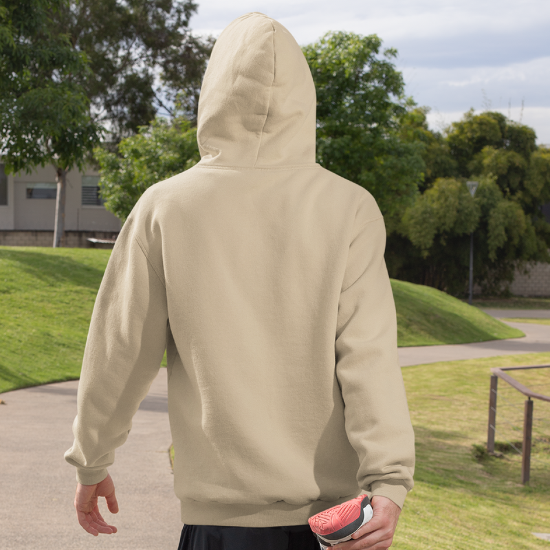 Men’s Beige Oversized Hoodie – Popcorn Design – Perfect for casual wear and everyday comfort.