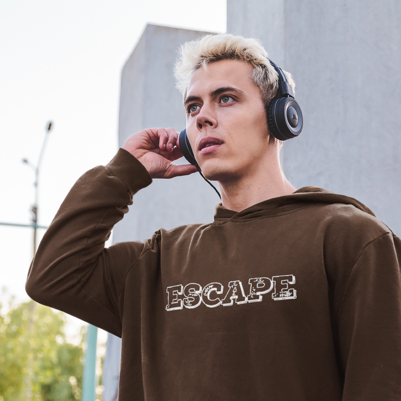 Men’s Brown Graphic Hoodie – Workcation Edition – A perfect blend of fashion and coziness for everyday wear.