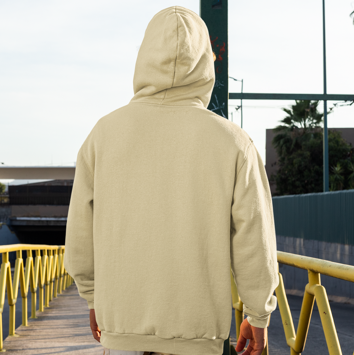 Purchase a men's beige hoodie; it's fashionable, adaptable, and perfect for any setting.
