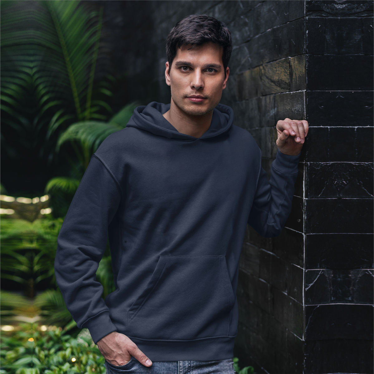 Shop Men's Oversized Hoodie in Dark Blue – a stylish, plain hoodie perfect for casual and comfy looks. Available in premium, soft fabric.