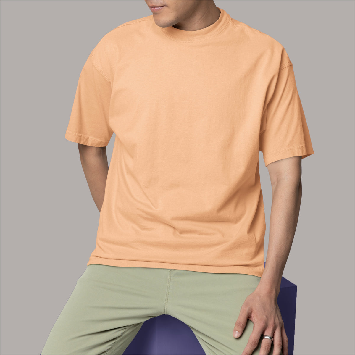 Shop Plain Oversized T-Shirt – Light Peach Red color, chic and comfortable.