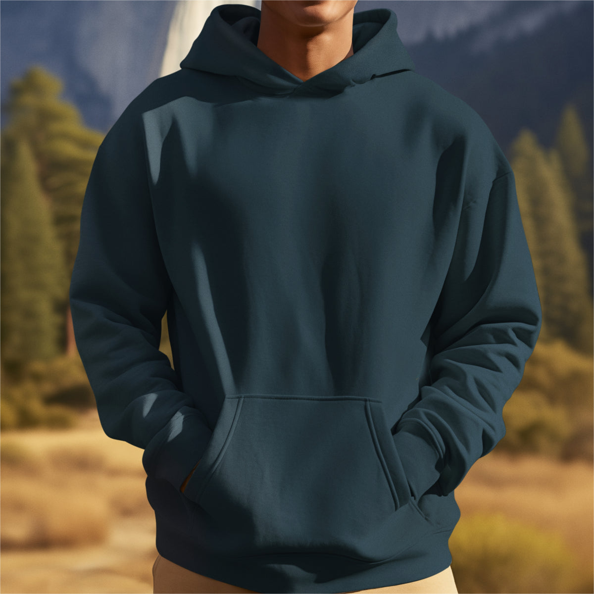 Teal Green Oversized Hoodie for Men – Trendy & Cozy!