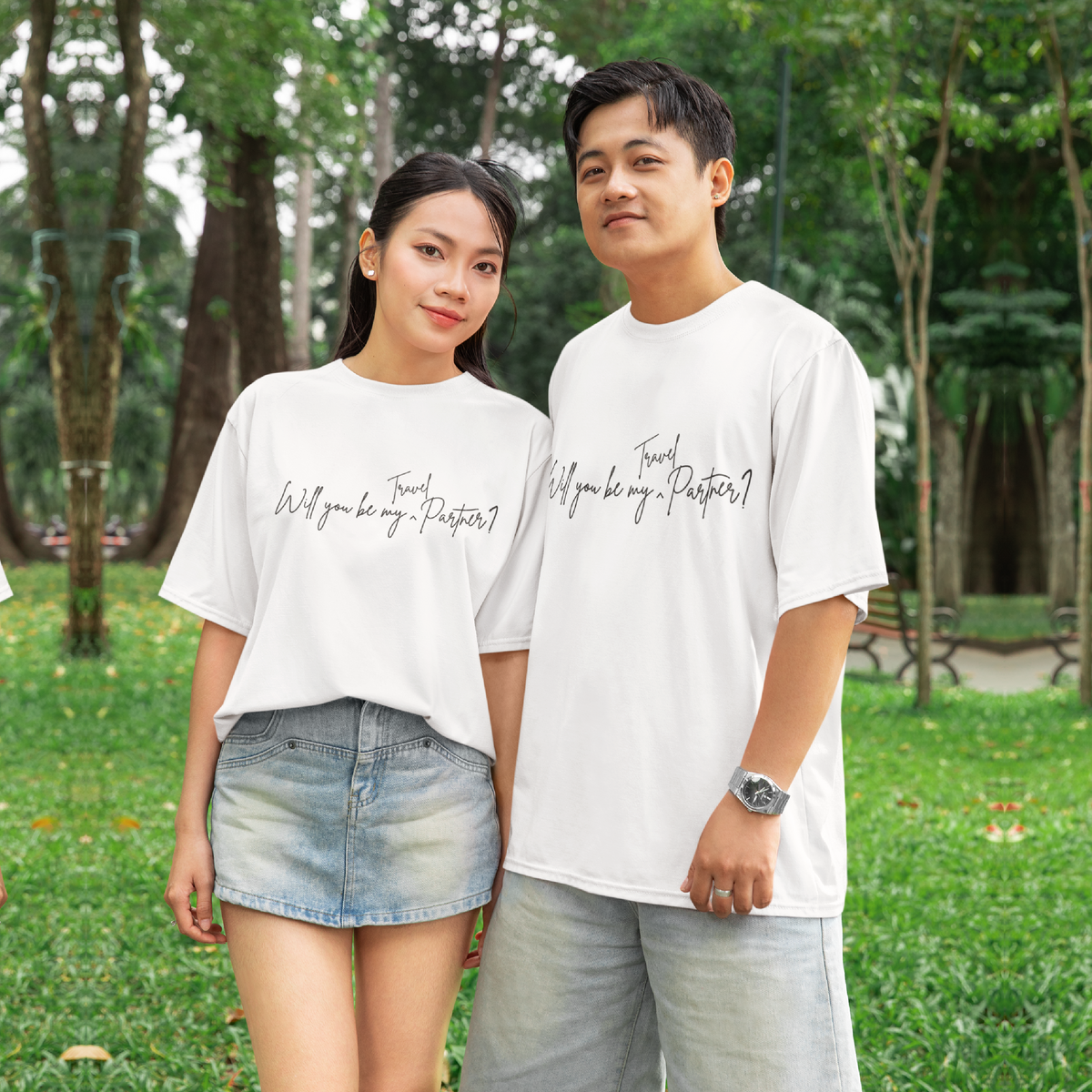 White Couple T-Shirt – Perfect Matching Outfit for Lovers