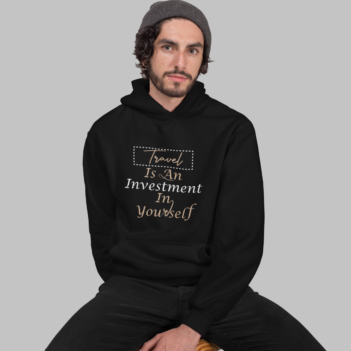 Travel Is An Investment Oversized Men's Hoodie