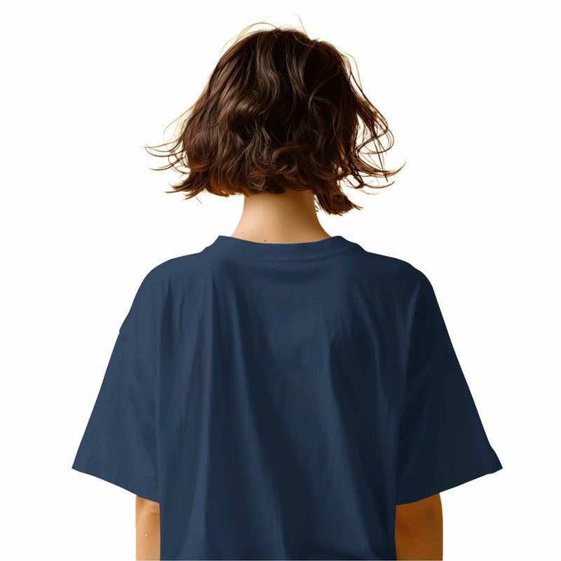 Summer Vibes oversized blue T-shirt, beach print, round neck, drop shoulders, 100% cotton. Buy online.