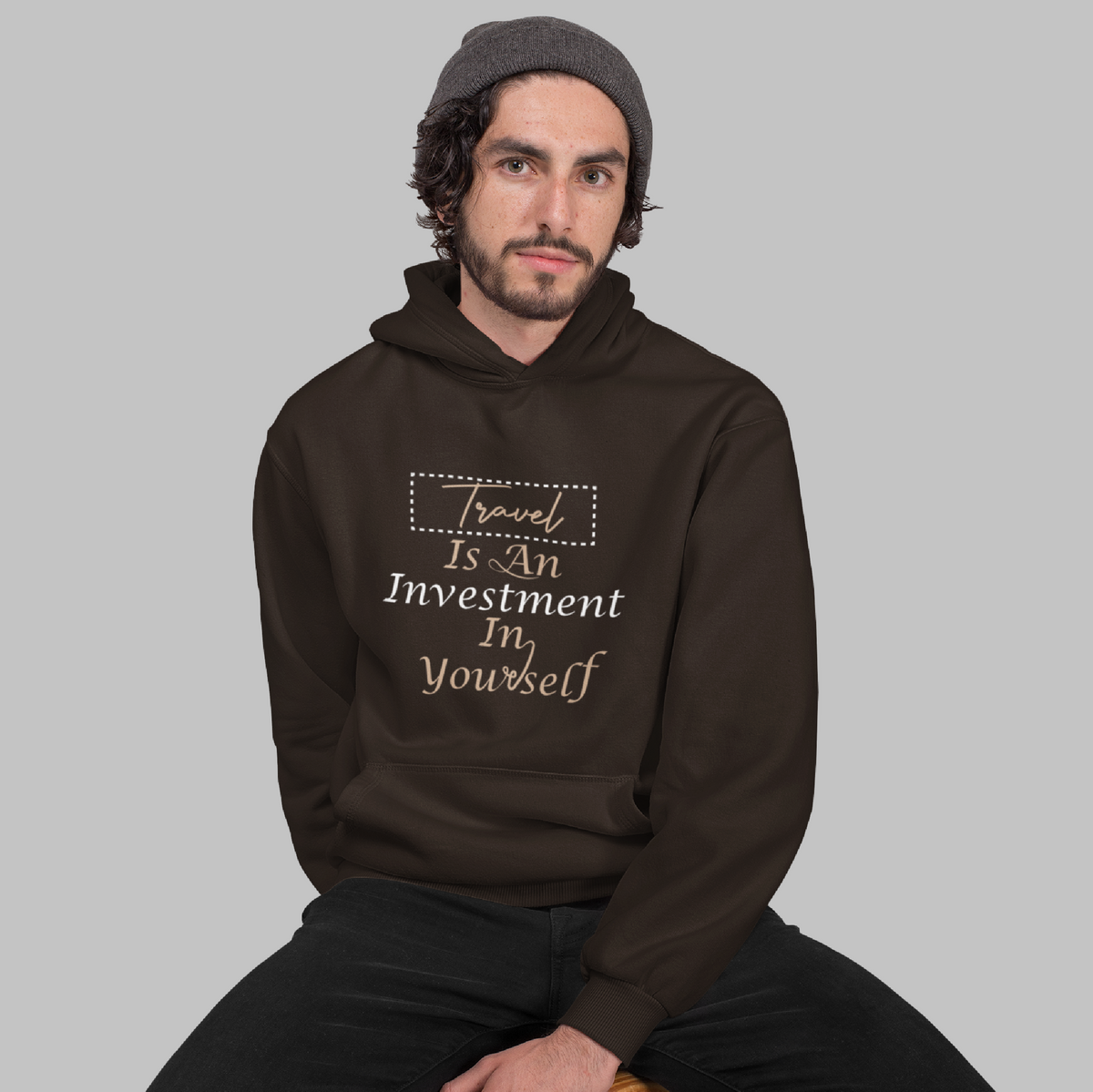 Travel Is An Investment Oversized Men's Hoodie