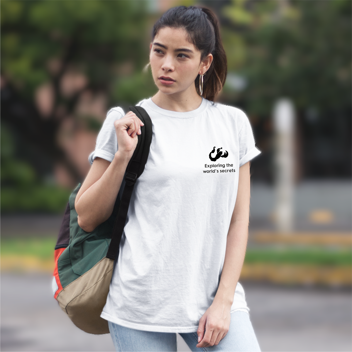 A White T-shirt displaying a minimalist Scorpio constellation, ideal for astrology enthusiasts seeking a subtle look.